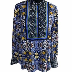 LOFT Mixed Print Floral Blouse